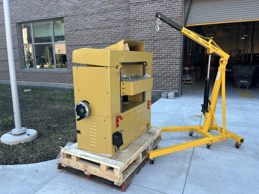 Equipment delivery at Waltham High School.
