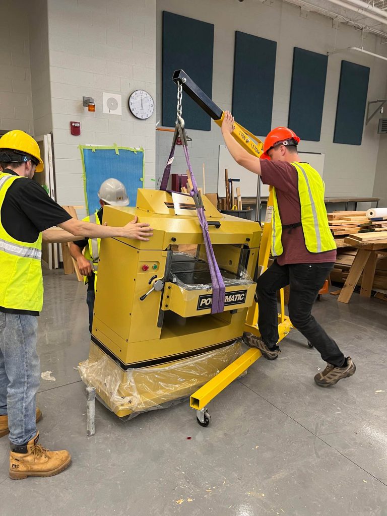 Equipment installation for Carpentry shop at Attleboro High School