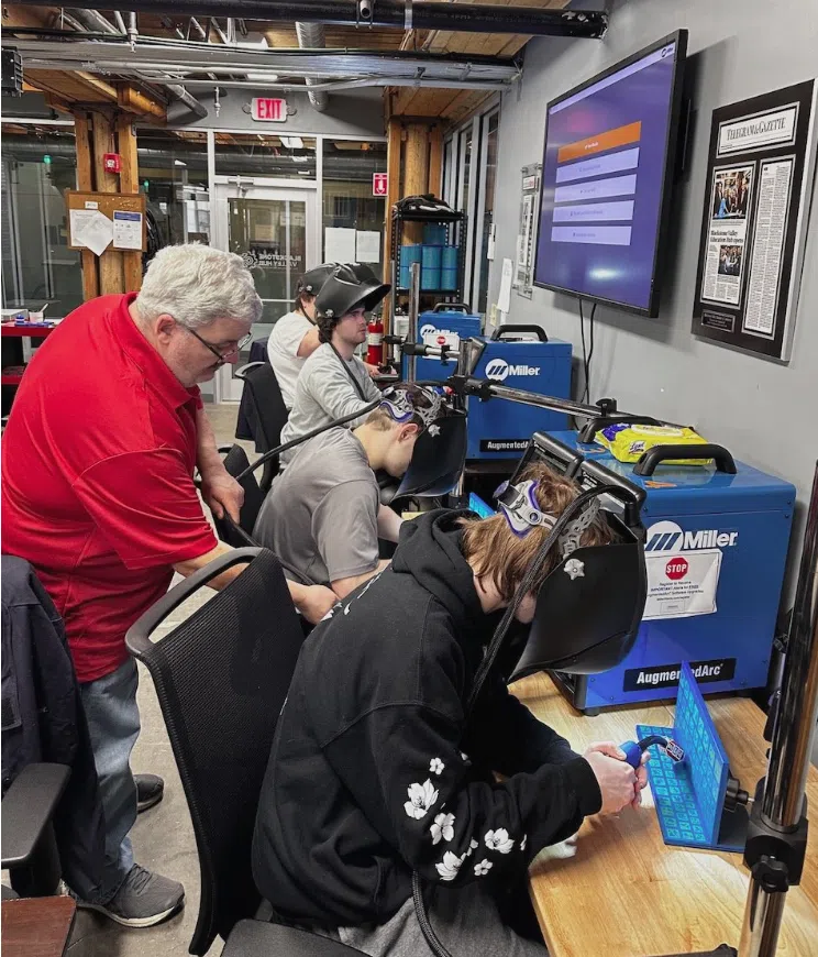 Welding augmented reality training at the Blackstone Valley Hub for Workforce Development